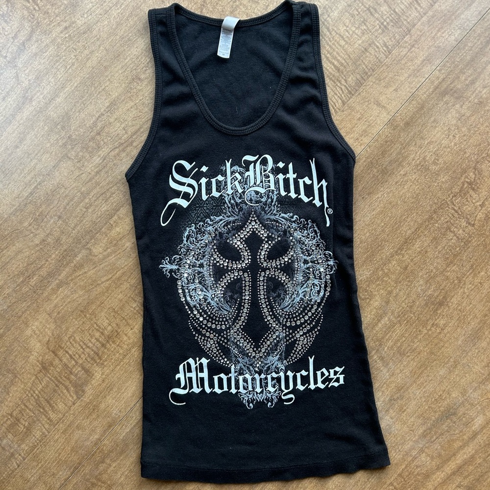 McBling Y2K Black Moto Tank Top